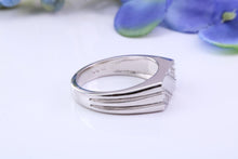 Load image into Gallery viewer, Diamonds set Signet Ring, Made From Solid Cast Silver, British Hallmarked