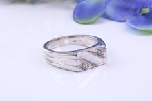 Load image into Gallery viewer, Diamonds set Signet Ring, Made From Solid Cast Silver, British Hallmarked