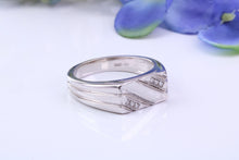 Load image into Gallery viewer, Diamonds set Signet Ring, Made From Solid Cast Silver, British Hallmarked