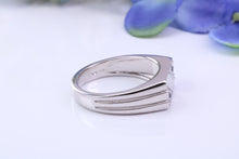 Load image into Gallery viewer, Natural Blue Sapphire set Signet Ring, Made From Solid Cast Silver, British Hallmarked