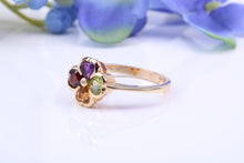 Load image into Gallery viewer, Four Clover Leaf Multi Gemstone set Ring