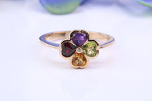 Load image into Gallery viewer, Four Clover Leaf Multi Gemstone set Ring