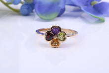 Load image into Gallery viewer, Four Clover Leaf Multi Gemstone set Ring