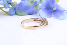 Load image into Gallery viewer, Sky Blue Topaz and Diamond set Yellow Gold Ring