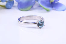 Load image into Gallery viewer, Natural Aquamarine set 18ct White Gold Solitaire