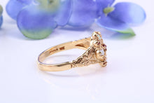 Load image into Gallery viewer, Antique Styled Natural Opals and Rubies set Yellow Gold Ring