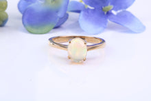 Load image into Gallery viewer, Oval cut Natural Opal set Yellow Gold Ring