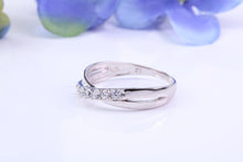 Load image into Gallery viewer, 9ct White Gold C Z set Crossover Ring