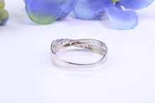 Load image into Gallery viewer, 9ct White Gold C Z set Crossover Ring