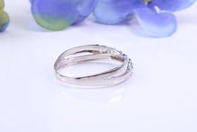Load image into Gallery viewer, 9ct White Gold C Z set Crossover Ring