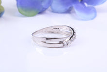 Load image into Gallery viewer, 9ct White Gold C Z set Crossover Ring