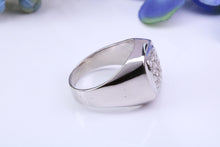 Load image into Gallery viewer, Diamonds set Signet Ring, Made From Solid Cast Silver, British Hallmarked