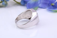 Load image into Gallery viewer, Natural Emeralds set Signet Ring, Made From Solid Cast Silver, British Hallmarked