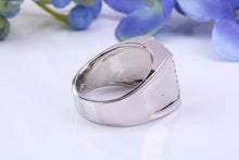 Load image into Gallery viewer, Natural Emeralds set Signet Ring, Made From Solid Cast Silver, British Hallmarked