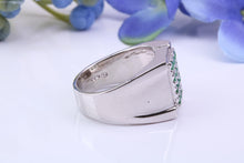 Load image into Gallery viewer, Natural Emeralds set Signet Ring, Made From Solid Cast Silver, British Hallmarked