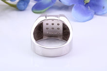 Load image into Gallery viewer, Diamonds set Signet Ring, Made From Solid Cast Silver, British Hallmarked