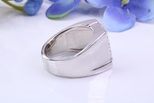 Load image into Gallery viewer, Diamonds set Signet Ring, Made From Solid Cast Silver, British Hallmarked