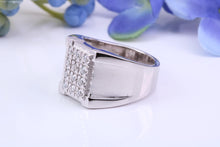 Load image into Gallery viewer, Diamonds set Signet Ring, Made From Solid Cast Silver, British Hallmarked