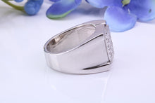 Load image into Gallery viewer, Diamonds set Signet Ring, Made From Solid Cast Silver, British Hallmarked