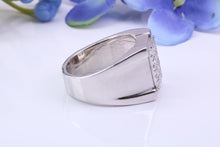 Load image into Gallery viewer, Diamonds set Signet Ring, Made From Solid Cast Silver, British Hallmarked