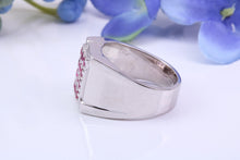 Load image into Gallery viewer, Natural Rubies set Signet Ring, Made From Solid Cast Silver, British Hallmarked