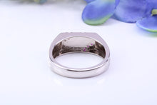 Load image into Gallery viewer, Natural Rubies set Signet Ring, Made From Solid Cast Silver, British Hallmarked