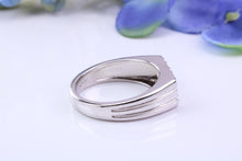 Load image into Gallery viewer, Diamonds set Signet Ring, Made From Solid Cast Silver, British Hallmarked