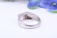 Load image into Gallery viewer, Natural Blue Sapphire set Signet Ring, Made From Solid Cast Silver, British Hallmarked