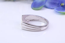 Load image into Gallery viewer, Natural Blue Sapphire set Signet Ring, Made From Solid Cast Silver, British Hallmarked