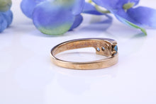 Load image into Gallery viewer, Sky Blue Topaz set Yellow Gold Twist Shank Ring