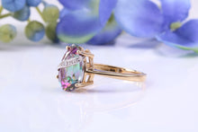 Load image into Gallery viewer, Teardrop Mystic Topaz and Diamonds set Yellow Gold Ring