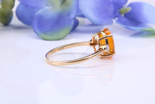 Load image into Gallery viewer, Petite Citrine and Diamond set Yellow Gold Cluster Ring