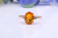 Load image into Gallery viewer, Petite Citrine and Diamond set Yellow Gold Cluster Ring