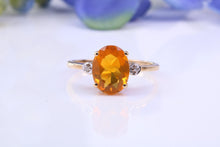 Load image into Gallery viewer, Petite Citrine and Diamond set Yellow Gold Cluster Ring