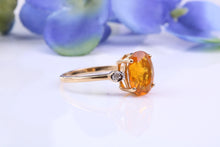 Load image into Gallery viewer, Petite Citrine and Diamond set Yellow Gold Cluster Ring