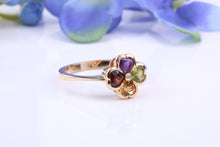 Load image into Gallery viewer, Four Clover Leaf Multi Gemstone set Ring