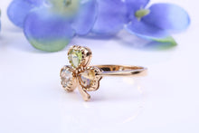 Load image into Gallery viewer, Multi Gemstone set Three Leaf Clover Ring