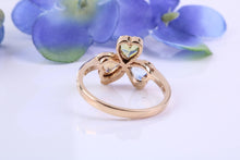 Load image into Gallery viewer, Multi Gemstone set Three Leaf Clover Ring