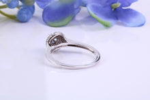 Load image into Gallery viewer, Aquamarine and Diamonds Double Halo set 18ct White Gold Ring