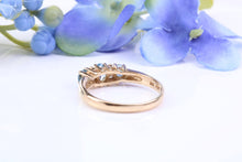 Load image into Gallery viewer, Sky Blue Topaz and Diamond set Yellow Gold Ring