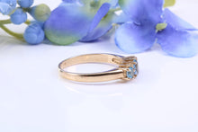 Load image into Gallery viewer, Sky Blue Topaz and Diamond set Yellow Gold Ring