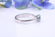 Load image into Gallery viewer, Natural Aquamarine set 18ct White Gold Solitaire