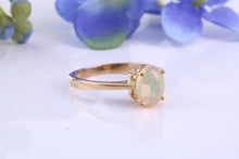 Load image into Gallery viewer, Oval cut Natural Opal set Yellow Gold Ring