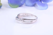 Load image into Gallery viewer, 9ct White Gold C Z set Crossover Ring