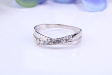 Load image into Gallery viewer, 9ct White Gold C Z set Crossover Ring