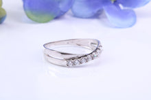 Load image into Gallery viewer, 9ct White Gold C Z set Crossover Ring