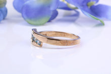 Load image into Gallery viewer, Sky Blue Topaz set Yellow Gold Twist Shank Ring