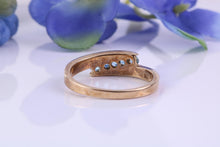 Load image into Gallery viewer, Sky Blue Topaz set Yellow Gold Twist Shank Ring