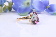 Load image into Gallery viewer, Teardrop Mystic Topaz and Diamonds set Yellow Gold Ring