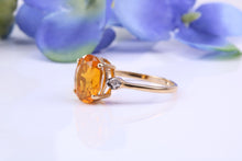 Load image into Gallery viewer, Petite Citrine and Diamond set Yellow Gold Cluster Ring